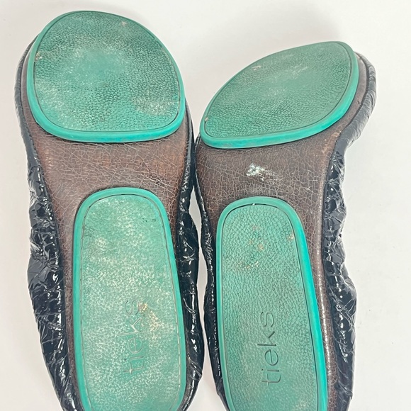 Tieks Obsidian Black Croc Patent Style Flat Ballet Shoe Womens Size 9 - Picture 13 of 16